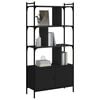 vidaXL Bookcase with Doors Black76.5x30x154.5 cm Engineered Wood