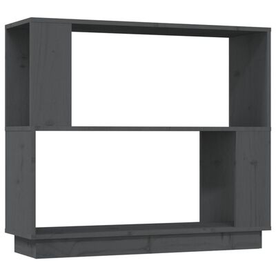 vidaXL Book Cabinet/Room Divider Grey 80x25x70 cm Solid Wood Pine