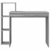 vidaXL Desk with Shelf Grey Sonoma 100 x 40 x 90 cm Engineered Wood