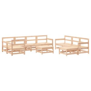 vidaXL 10 Piece Garden Lounge Set Solid Wood Pine