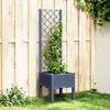 vidaXL Garden Planter with Trellis Blue Grey 40x40x142 cm PP