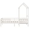 vidaXL Bed Frame with Roof without Mattress White 75x190 cm Small Single