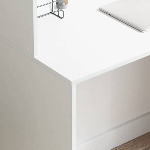 vidaXL Desk with Shelf White 102 x 50 x 124 cm Engineered Wood