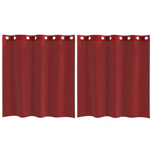 vidaXL Voile Curtains with Grommets 2 pcs Wine Red
