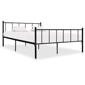vidaXL Bed Frame without Mattress Black Metal 180x200 cm Super King