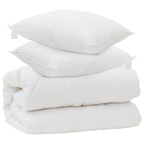 vidaXL Duvet with Pillows with Pillow 3 pcs White Microfiber