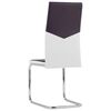 vidaXL Cantilever Dining Chairs 2 pcs Brown Faux Leather