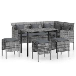 vidaXL Couch Sofa Set | Grey | PE Rattan | Large | Modular | Couch Sofa Set