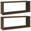 vidaXL Wall Cube Shelves 2 pcs Brown Oak 60x15x23 cm Engineered Wood