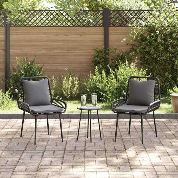 vidaXL Garden Dining Set 3 pcs Black and Anthracite