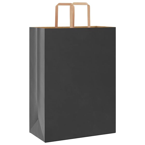 vidaXL Paper Bags 250 pcs with Handles Black 32x17x44 cm
