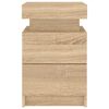 vidaXL Bedside Cabinets with LED Lights 2 pcs Sonoma Oak 35x39x55 cm