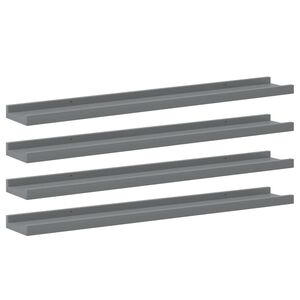 vidaXL Wall Shelves 4 pcs Grey 80x9x3 cm