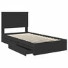 vidaXL Storage Bed with Headboard Black 100 x 200 cm Engineered Wood