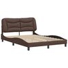 vidaXL Bed Frame with LED without Mattress "Hvar" Brown 140x190 cm