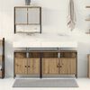 vidaXL Bathroom Furniture Set with Shelf 3 pcs Brown Engineered wood