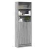 vidaXL Highboard with LED Grey Sonoma 69x32.5x200 cm Engineered Wood