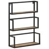 vidaXL Wall Shelf | Natural finish | Rough mango wood, powder-coated iron