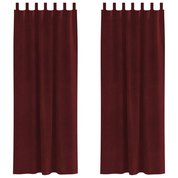 vidaXL Blackout Curtains 2 pcs Wine Red 140 x 225 cm Velvet