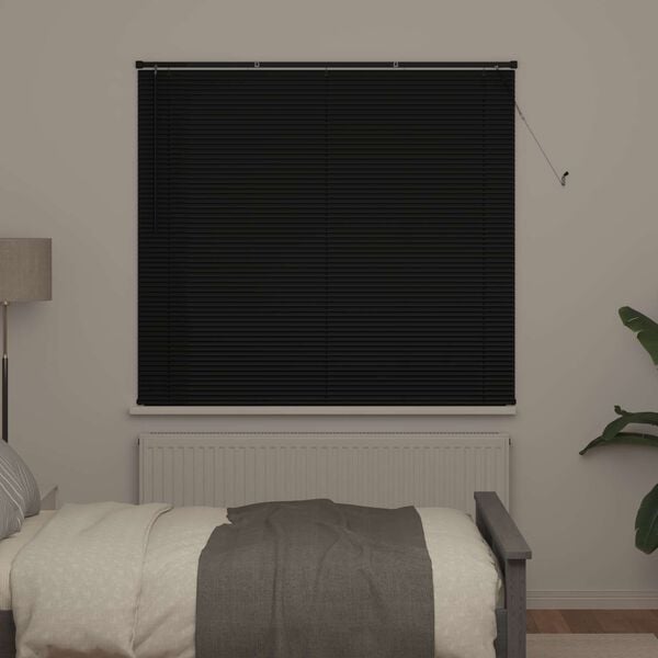 vidaXL Venetian Blind Manual Adjustable Black 150 x 150 cm PVC