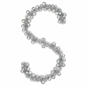 vidaXL Christmas Ball Garland LEDs Silver 186 cm Polystyrene