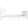 vidaXL Bed Frame without Mattress White King Size Solid Wood