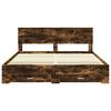 vidaXL Bed Frame with Drawer Smoked Oak 200 x 200 cm Engineered Wood