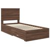 vidaXL Bed Frame Brown Oak and Silver 100 x 200 cm Engineered Wood