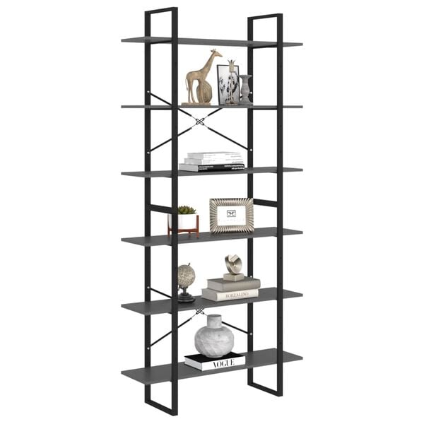 vidaXL High Cabinet Grey 100x30x210 cm Engineered Wood