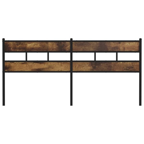 vidaXL Replace Headboard Smoked Oak 180 cm Iron and Engineered Wood