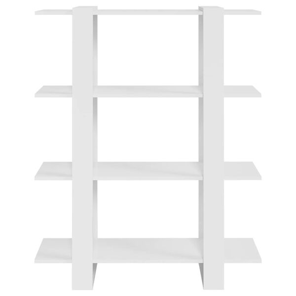vidaXL Book Cabinet/Room Divider High Gloss White 100x30x123.5 cm