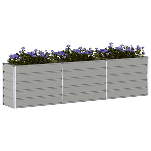 vidaXL Planter Light Grey 290 x 90 x 77 cm Galvanised Steel