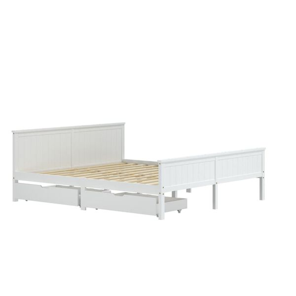 vidaXL Bed Frame without Mattress White Solid Wood Pine 180x200 cm Super King