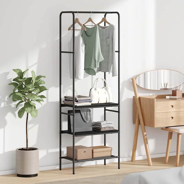 vidaXL Clothes Rack with Shelves Other Black oak 60 x 30 x 171 cm