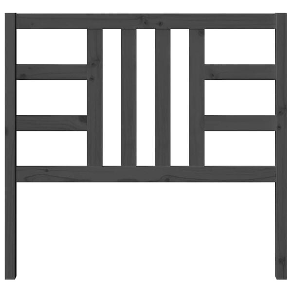 vidaXL Bed Headboard Grey 106x4x100 cm Solid Wood Pine