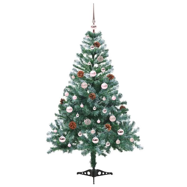 vidaXL Artificial Christmas Tree with Stand Green 150 cm PVC and Steel