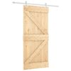 vidaXL Sliding Door Natural and White 95 x 210 cm Solid Pine Wood