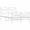 vidaXL Metal Bed Frame without Mattress with Footboard White 120x200cm