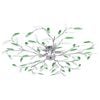 vidaXL Ceiling Lamp with Acrylic Crystal Leaf Arms for 5 E14 Bulbs Green