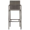 vidaXL 5 Piece Garden Bar Set Grey Solid Wood Acacia and Poly Rattan