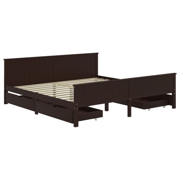 vidaXL Bed Frame without Mattress Dark Brown 200x200 cm Solid Wood