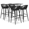 vidaXL 5 Piece Bar Set Black