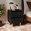 vidaXL Bed Cabinets with Solid Pinewood Legs 2 pcs Black 40x35x50 cm