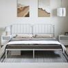 vidaXL Metal Bed Frame without Mattress with Headboard White 183x213cm