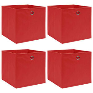 vidaXL Storage Boxes 4 pcs Red 32x32x32 cm Fabric