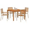 vidaXL Garden Dining Set 5 pcs Beige Poly rattan