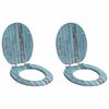 vidaXL WC Toilet Seats 2 pcs with Soft Close Lids MDF Old Wood Design