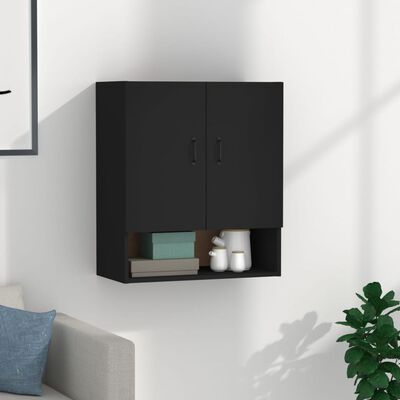 vidaXL Wall Cabinet Black 60x31x70 cm Engineered Wood
