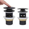 vidaXL Push Drain with Overflow Function Black 6.4x6.4x9.1 cm