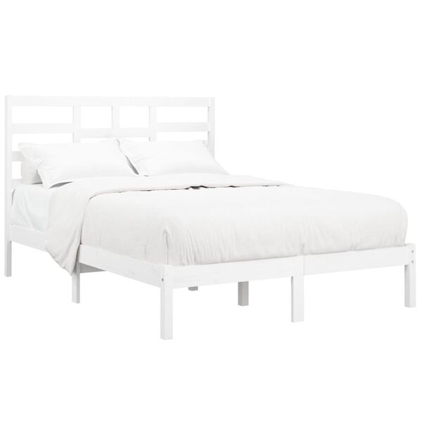 vidaXL Bed Frame without Mattress White Solid Wood 120x200 cm